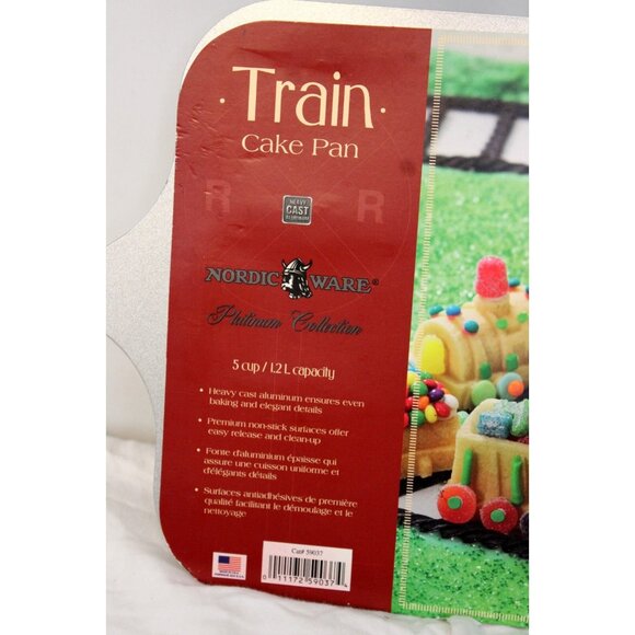 NEW Nordic Ware Train Cake Pan 3D 5 cup Mini Bundt Non Stick #59037 - Picture 2 of 8